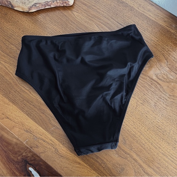 CLASSIC BLACK HIGH WAISTED BIKINI BOTTOMS #0332 - Picture 2 of 5